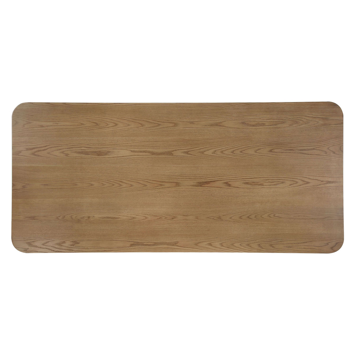 Zoey Contemporary Oak Wood Dining Table 95" top view showcasing natural oak finish and smooth design.