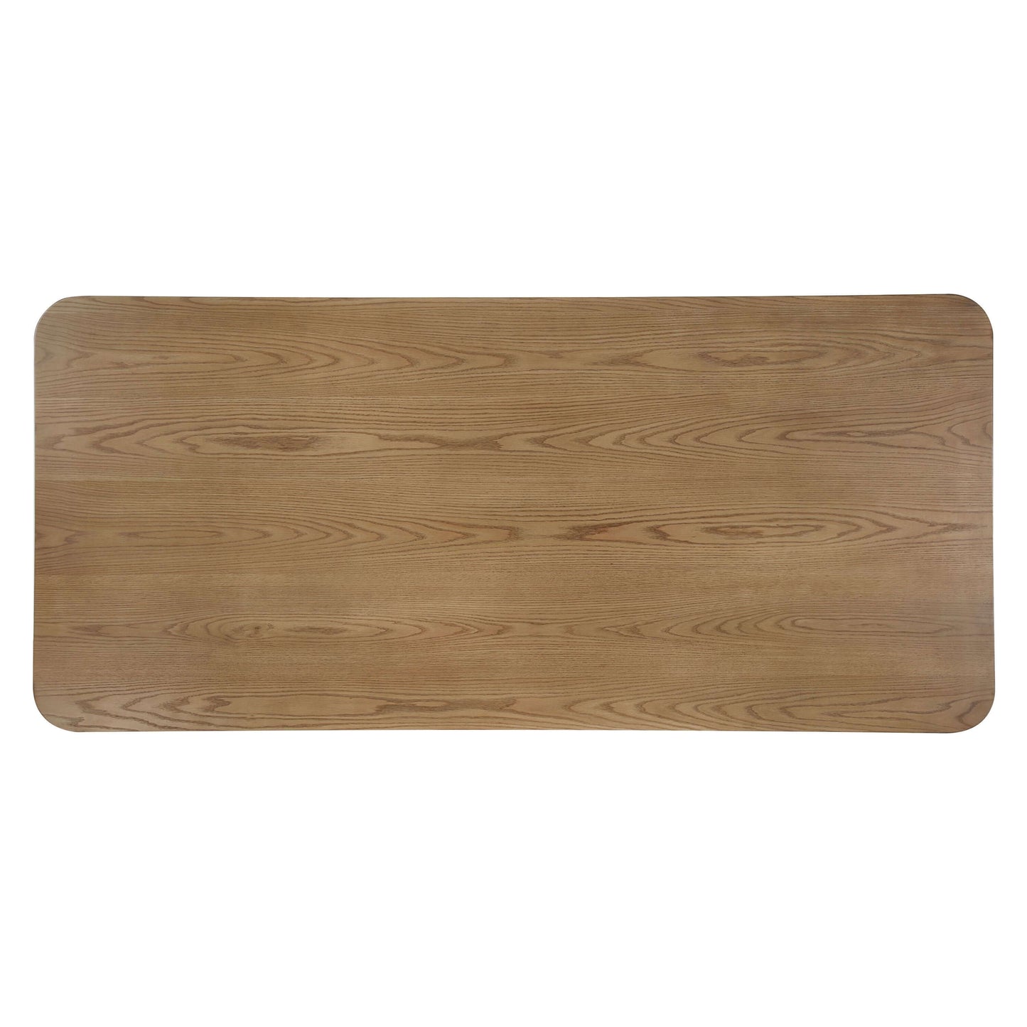 Zoey Contemporary Oak Wood Dining Table 95" top view showcasing natural oak finish and smooth design.