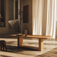 Zoey Contemporary Oak Wood Dining Table 95" in a modern dining space with natural light and elegant decor.