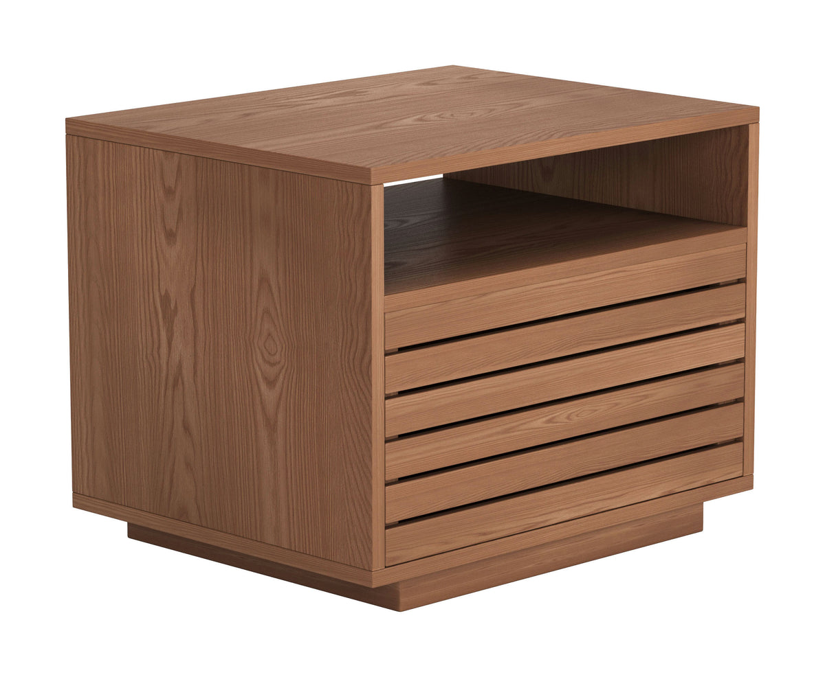 Slit Walnut Nightstand