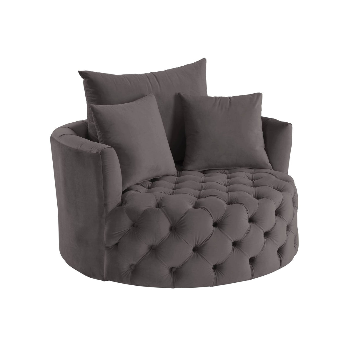 Zunyas Gray Velvet Accent Chair – 43"W Accent Chair
