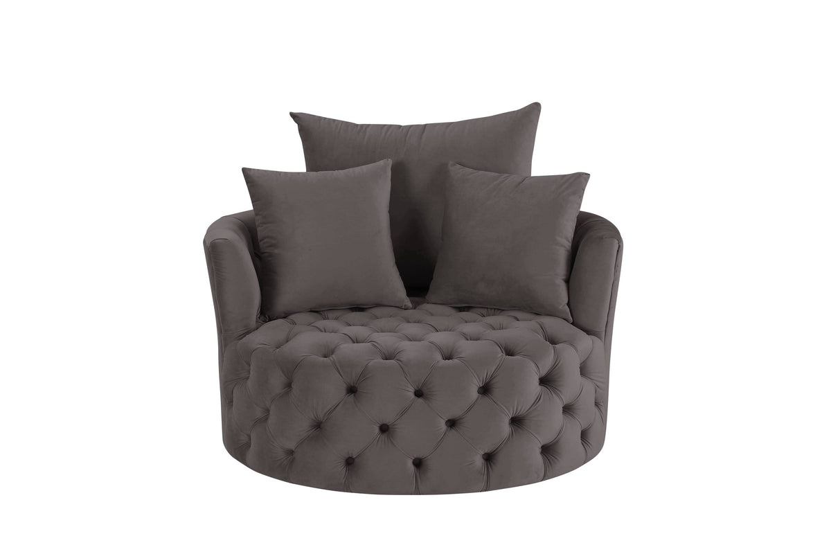 Zunyas Gray Velvet Accent Chair – 43"W Accent Chair – view 7