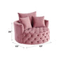 Zunyas Pink Velvet Accent Chair – 43"W Accent Chair – view 7