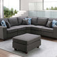 Sonoma Modular Linen Corner Sectional Sofa and Ottoman 98" - Revel Sofa 