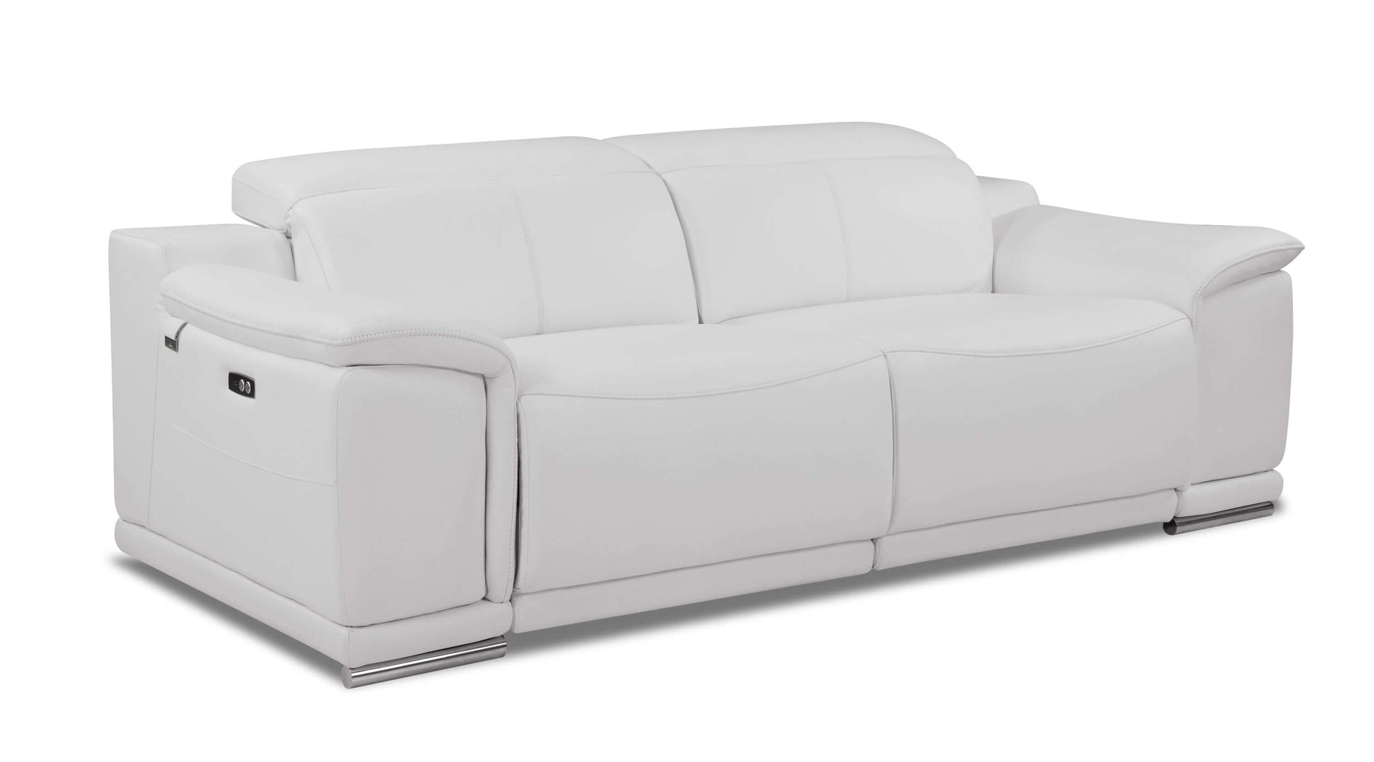 Genuine Leather Power Reclining Sofa, White 87” - Revel Sofa 