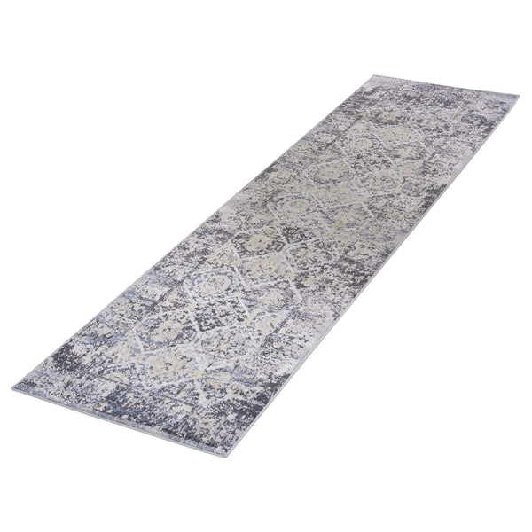 Payas Grey - Blue Runner Rug Size 2'2'' x 8' - Revel Sofa 