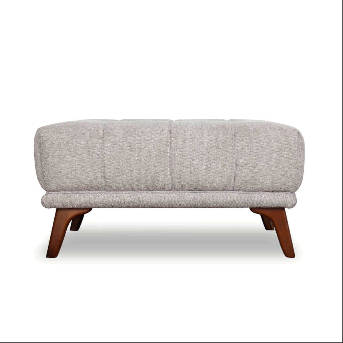 Addison MCM Tufted Square Ottoman 33" – Modern Upholstered Ottoman (Multiple Colors & Fabrics) in gray fabric.