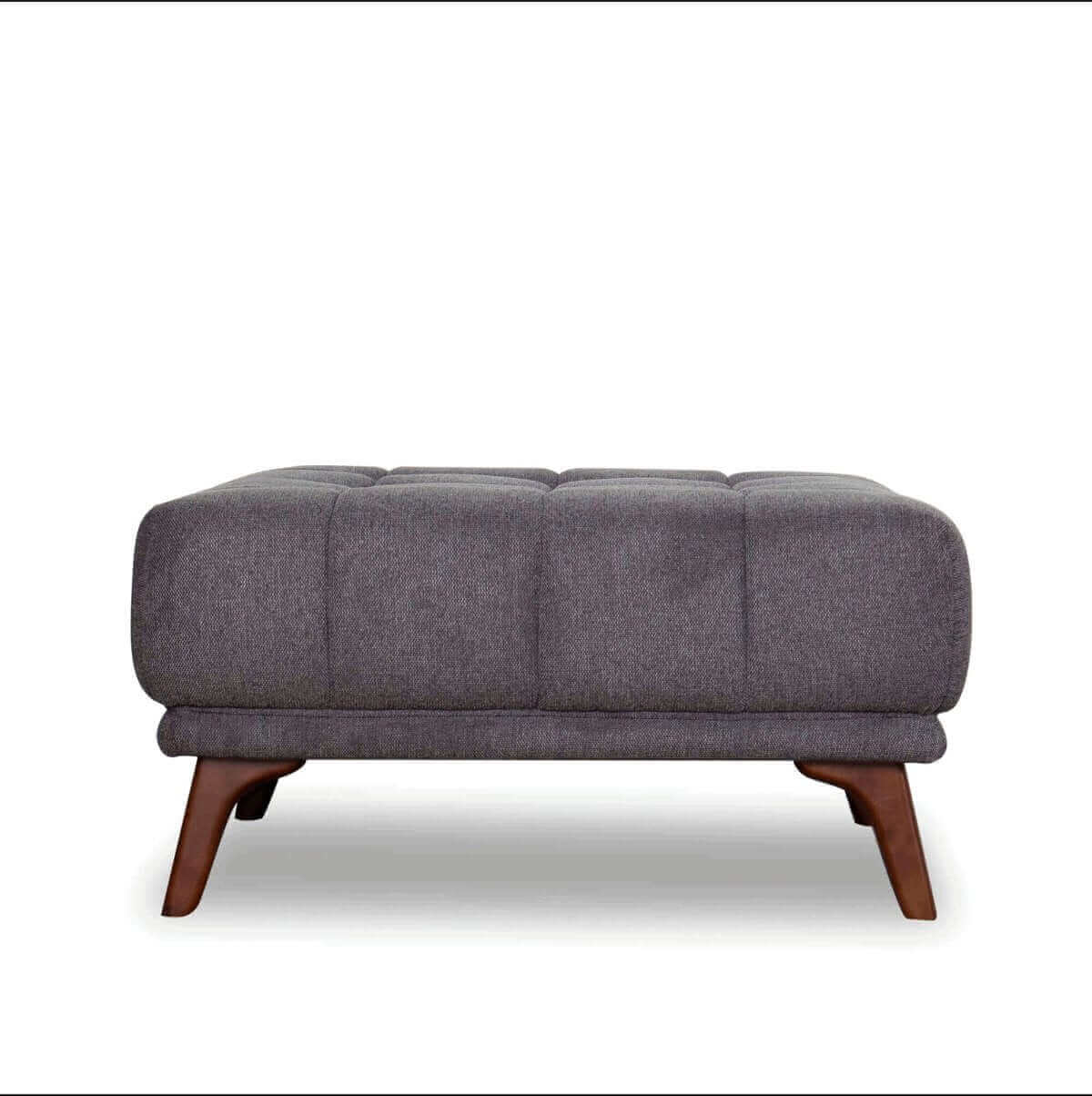 Addison MCM Tufted Square Ottoman 33" – Modern Upholstered Ottoman (Multiple Colors & Fabrics) in gray fabric.