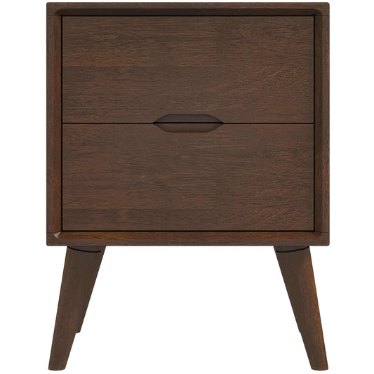 Alexandra MCM Styled Solid Wood Nightstand with 2 Drawers - Revel Sofa