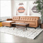 Allison MCM Style Genuine Leather Sectional Sofa with Chaise 113" - Revel Sofa 
