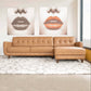Allison MCM Style Genuine Leather Sectional Sofa with Chaise 113" - Revel Sofa 
