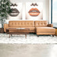 Allison MCM Style Genuine Leather Sectional Sofa with Chaise 113" - Revel Sofa 