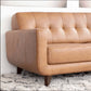 Allison MCM Style Genuine Leather Sectional Sofa with Chaise 113" - Revel Sofa 