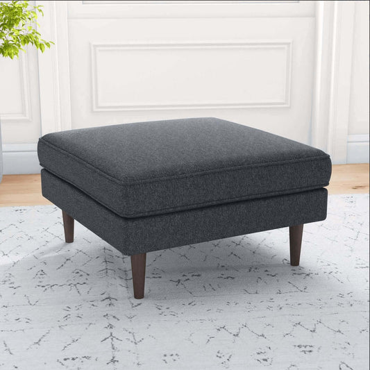 Amber MCM Style Square Upholstered Ottoman - Revel Sofa