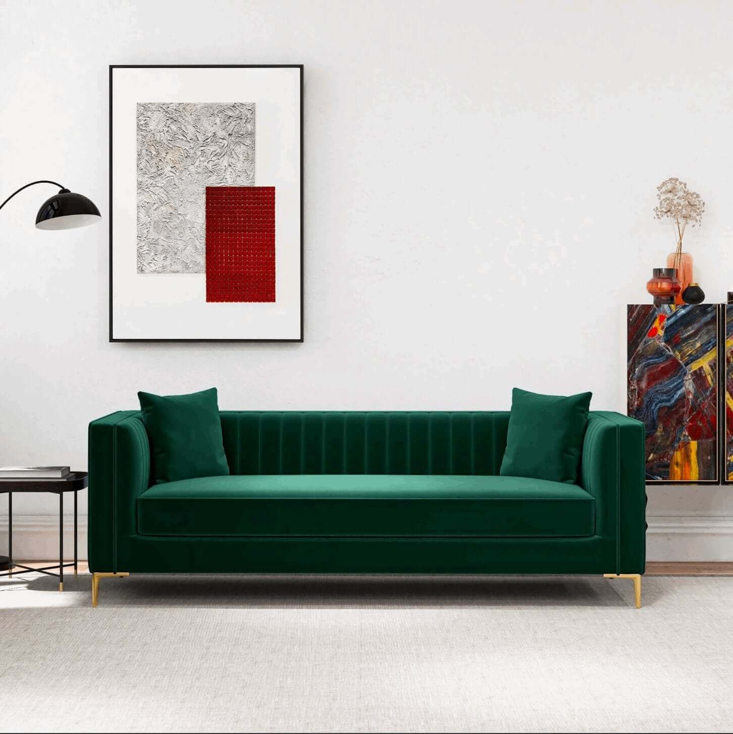 Angelina MCM Luxury Channel Tufted Sofa 84" - Revel Sofa 