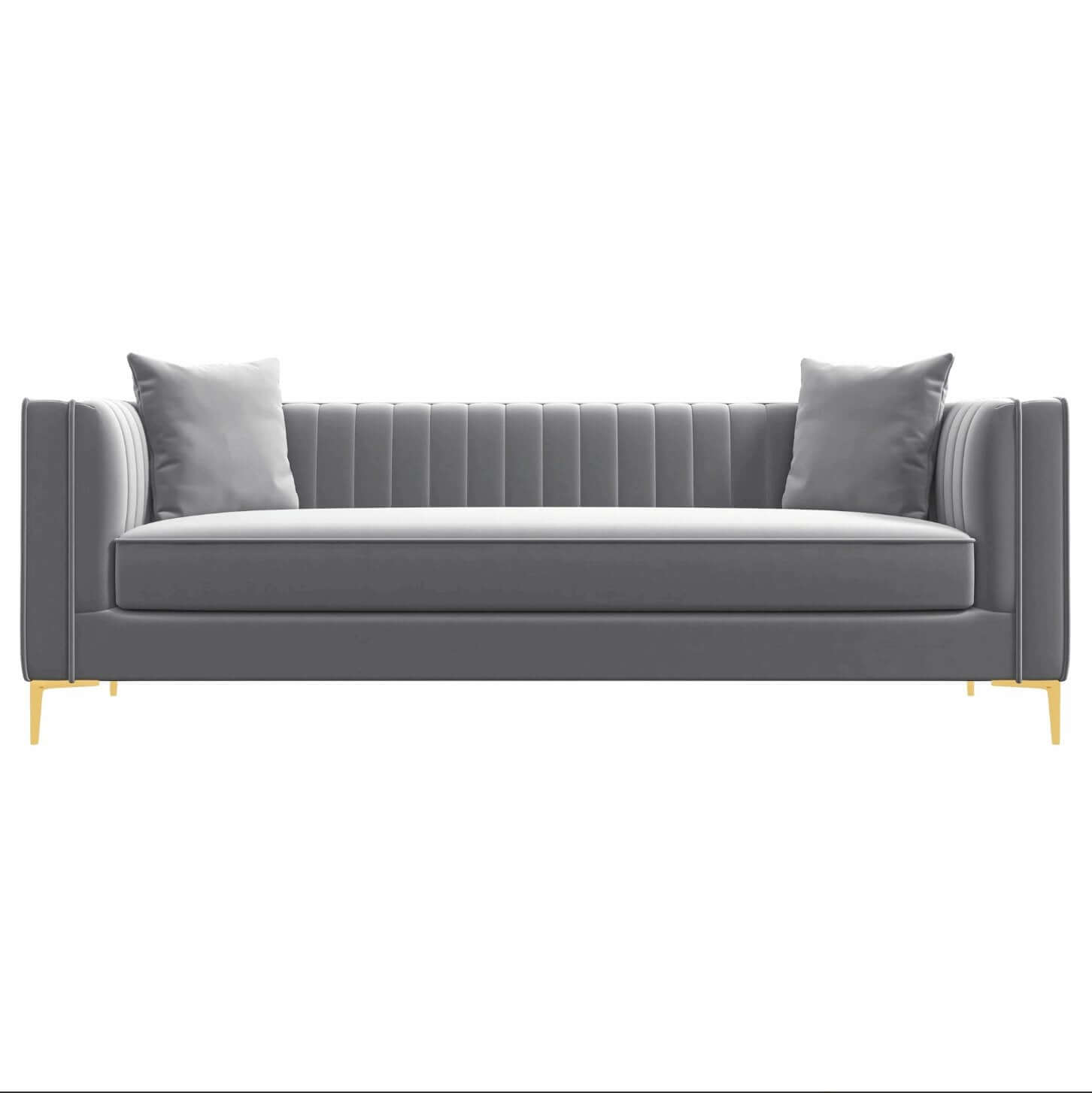 Angelina MCM Luxury Channel Tufted Sofa 84" - Revel Sofa 