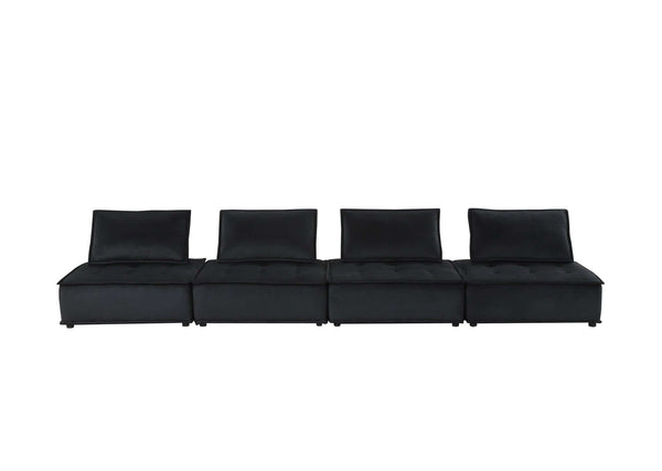 Anna Velvet Modular Sectional Sofa in Gray or Black, Fully Customizable - Revel Sofa