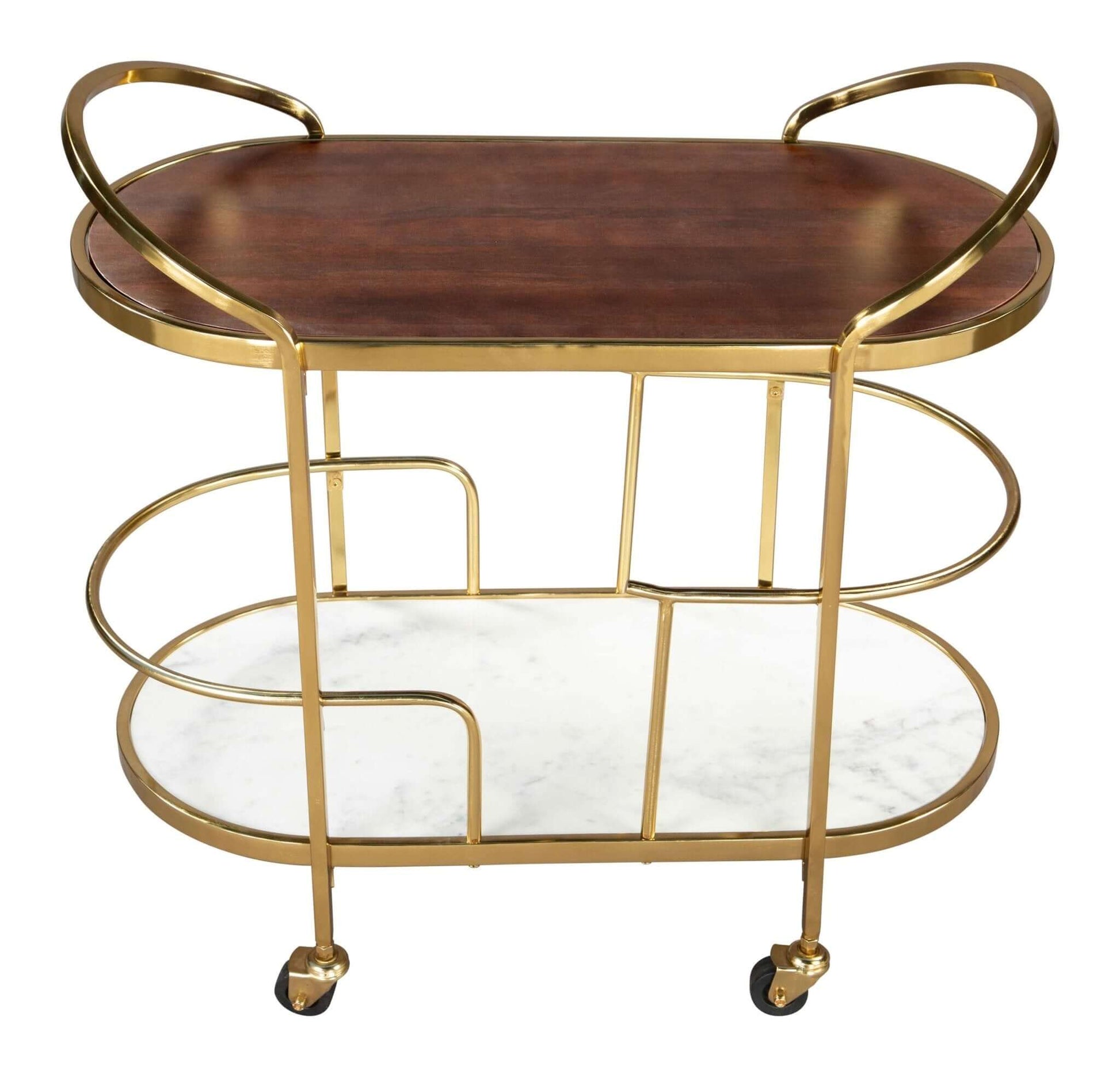 Antalya Swanky Beverage Bar Cart on Wheels - Revel Sofa 