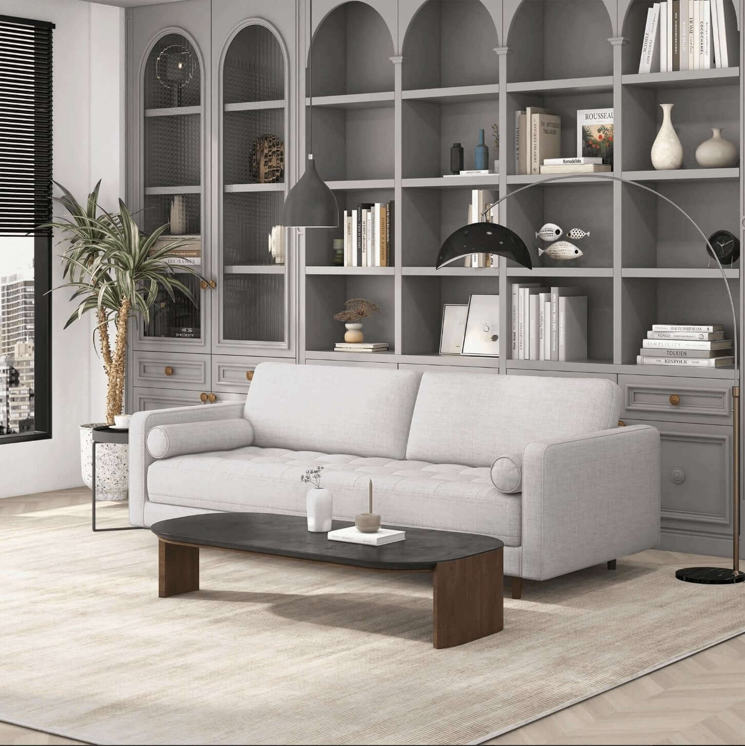 Anthony MCM Styled Tufted Sofa Couch 88" - Revel Sofa 