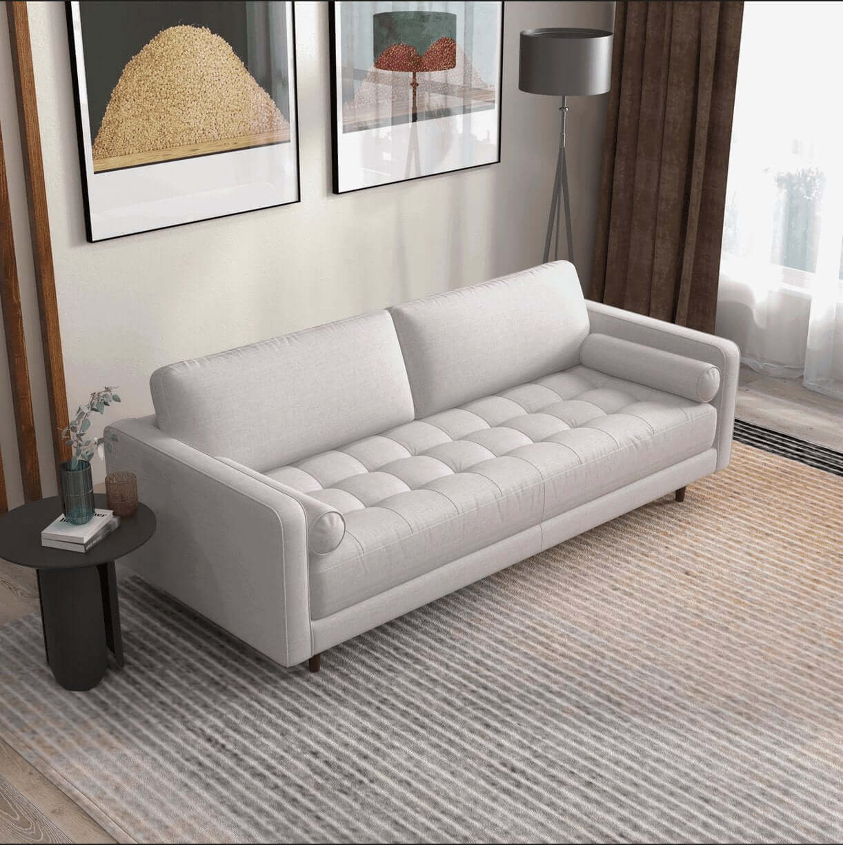 Anthony MCM Styled Tufted Sofa Couch 88" - Revel Sofa 