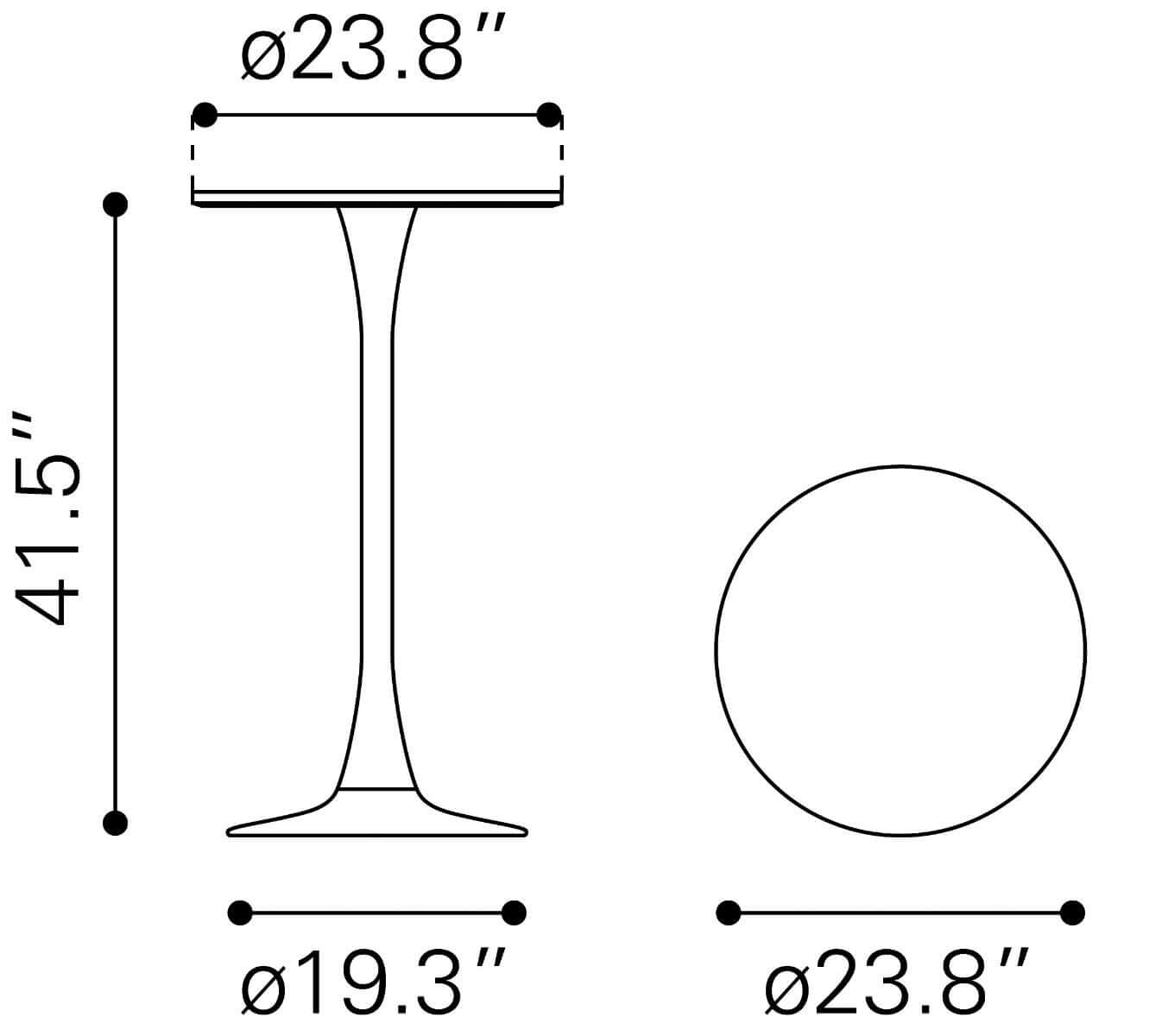 Auray Round Bar Table in Variety of Color Options - Revel Sofa 