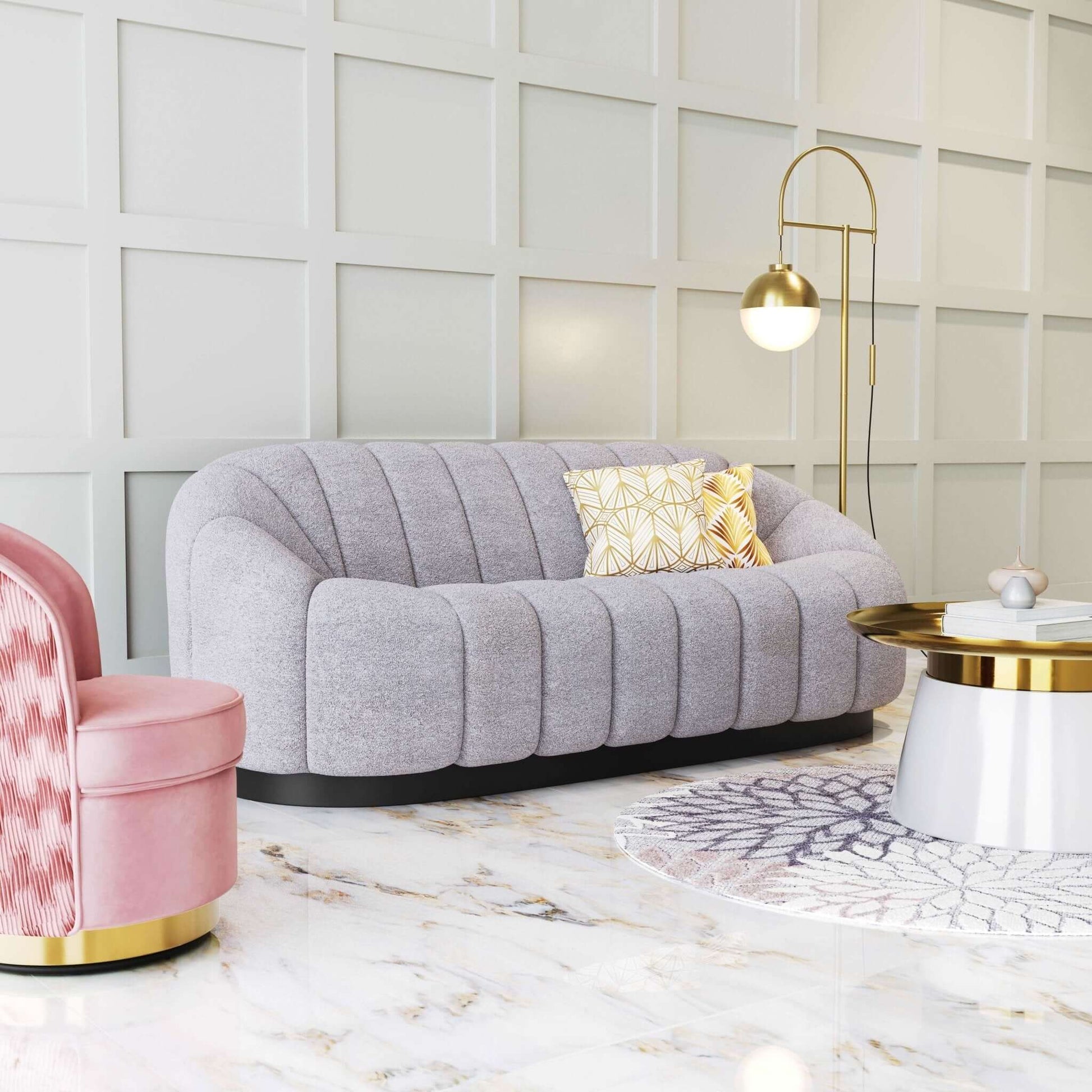 Bhutan Modern Channel Tufted Sofa 85" - Revel Sofa 