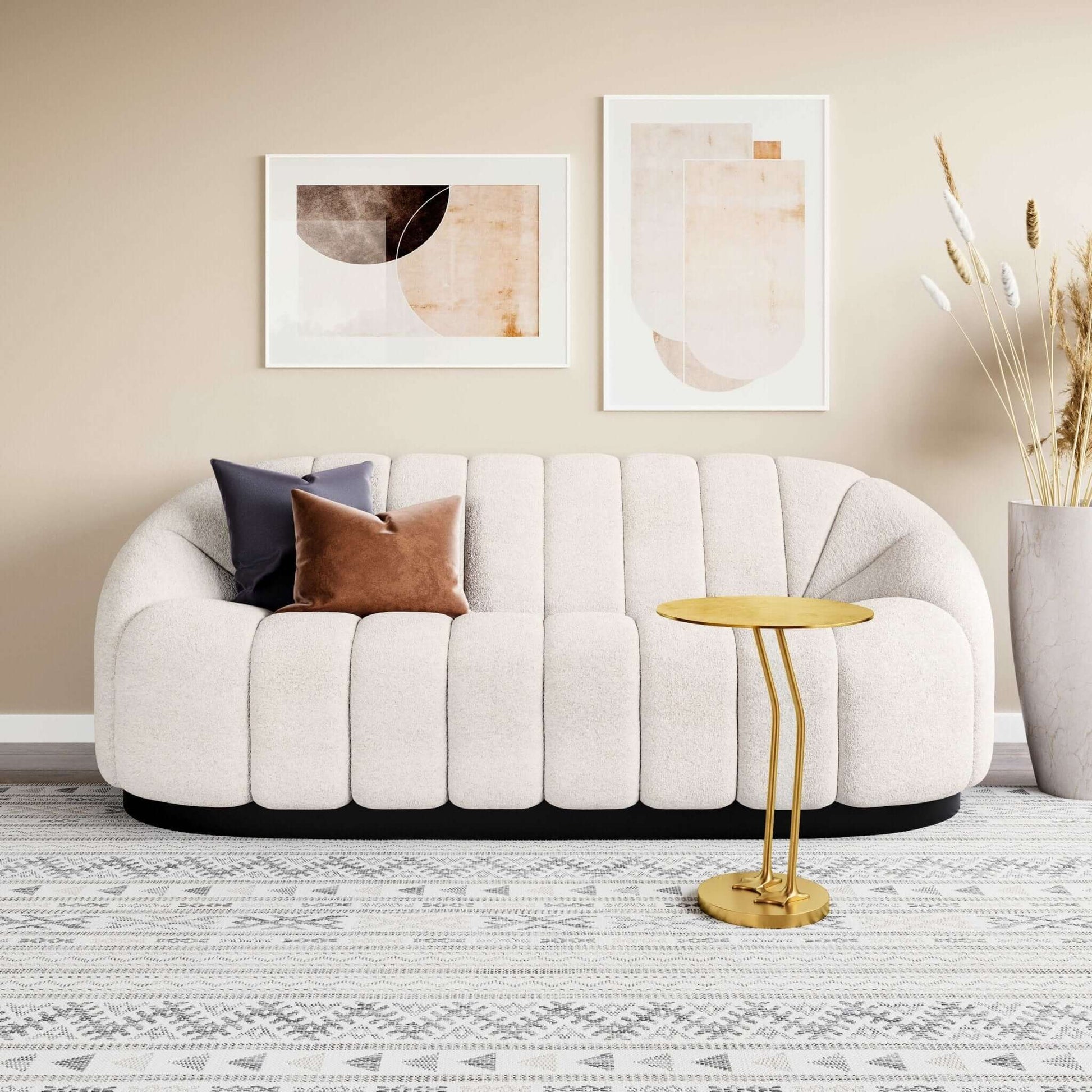 Bhutan Modern Channel Tufted Sofa 85" - Revel Sofa 