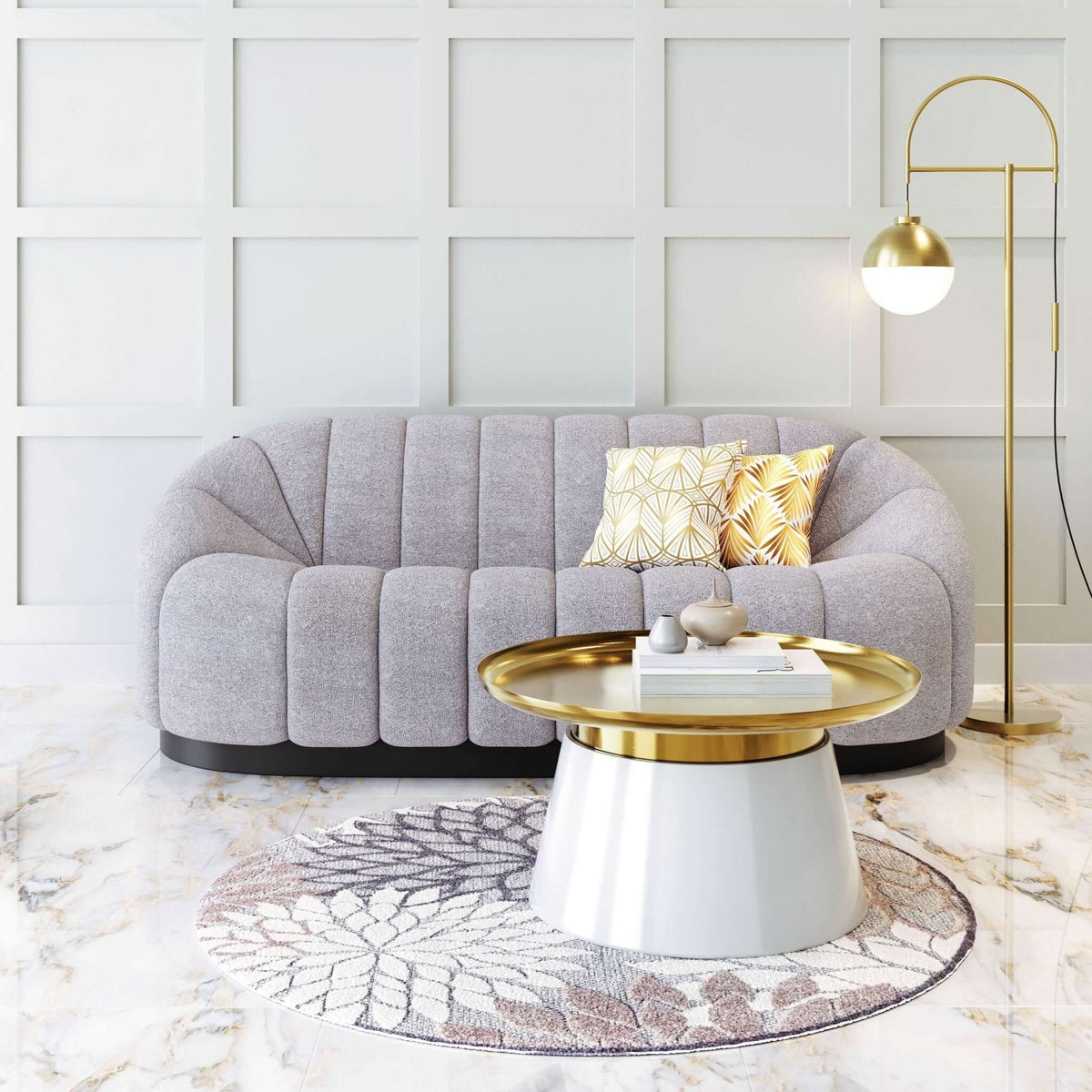Bhutan Modern Channel Tufted Sofa 85" - Revel Sofa 