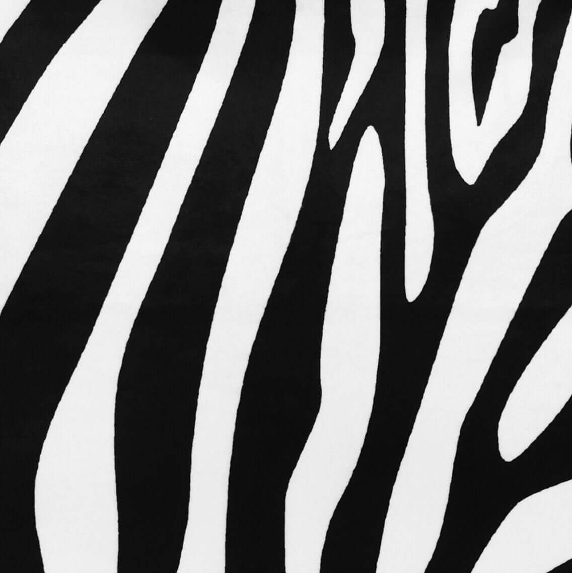 Black And White Polyester Zebra Print Zippered Throw Pillow 20"x20"