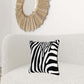 Black And White Polyester Zebra Print Zippered Throw Pillow 20"x20"