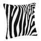 Black And White Polyester Zebra Print Zippered Throw Pillow 20"x20"