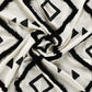 Black And White Woven Cotton Geometric Throw Blanket - Revel Sofa 
