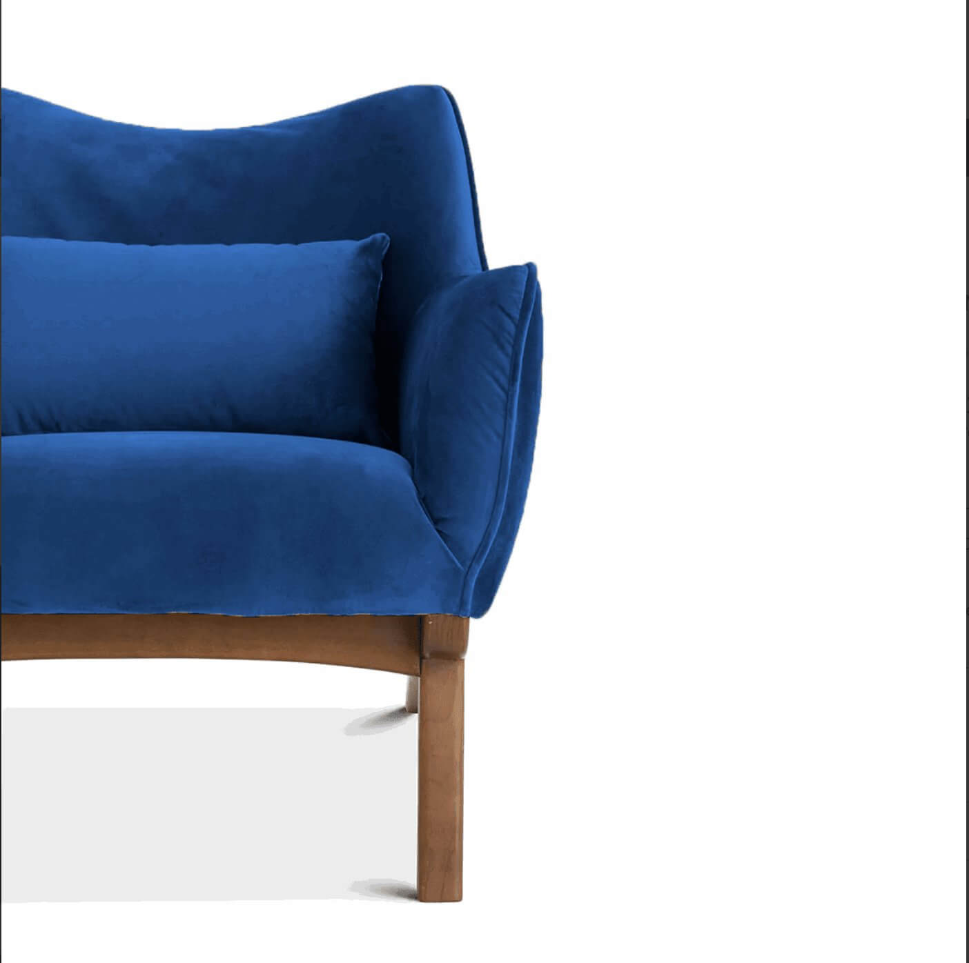 Brayden MCM Fabric Accent Lounge Chair – Modern Upholstered Chair (Multiple Fabrics & Colors) in blue velvet.