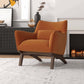 Brayden MCM Fabric Accent Lounge Chair – Modern Upholstered Chair (Multiple Fabrics & Colors) in orange fabric.