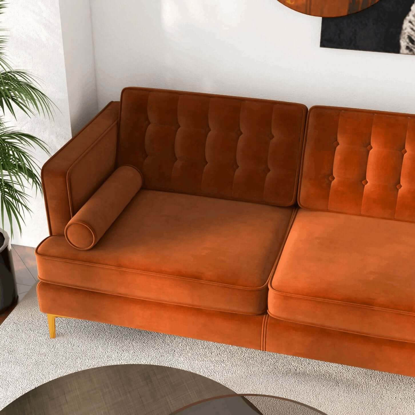 Brooke MCM Tufted Chaise Sectional Sofa 101" - Revel Sofa 
