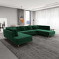 Brooke MCM Tufted Velvet U-Shape Dual Chaise Sectional Sofa 131" - Revel Sofa 