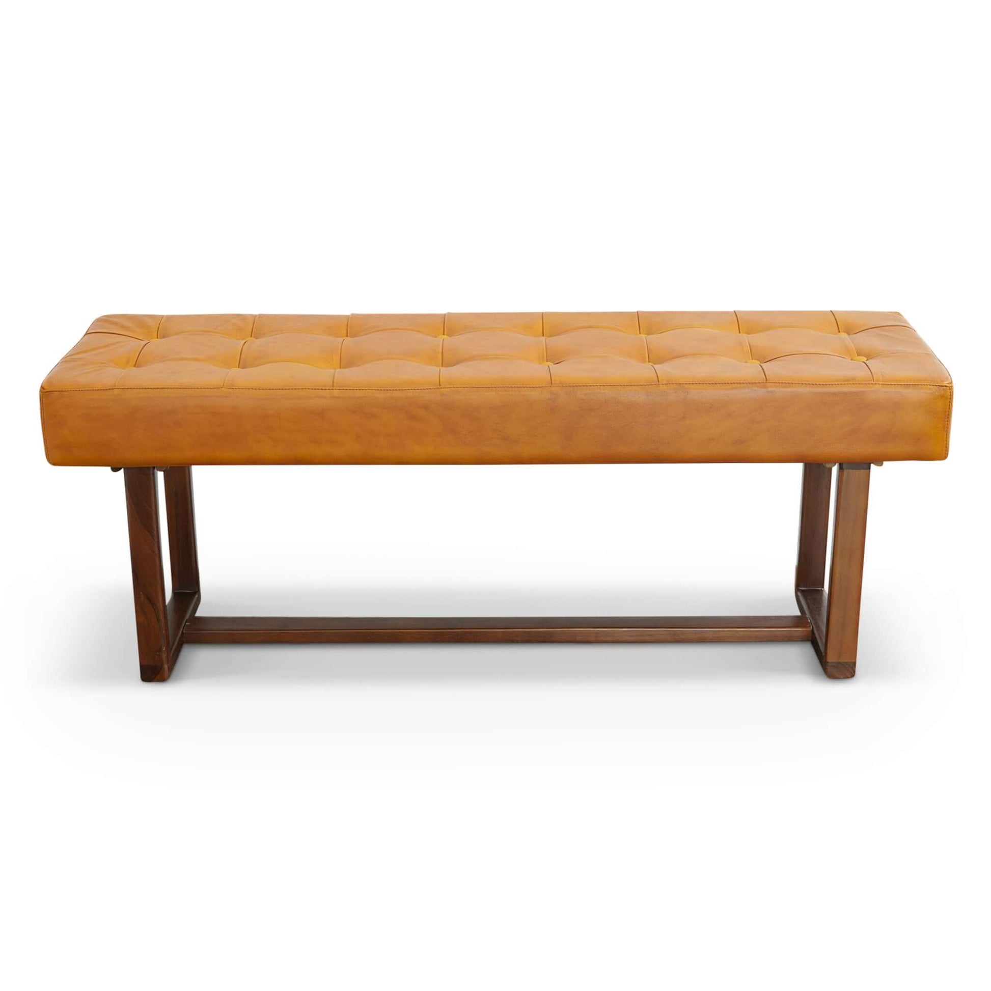 Cameron MCM Genuine Leather Tufted Bench - Revel Sofa 