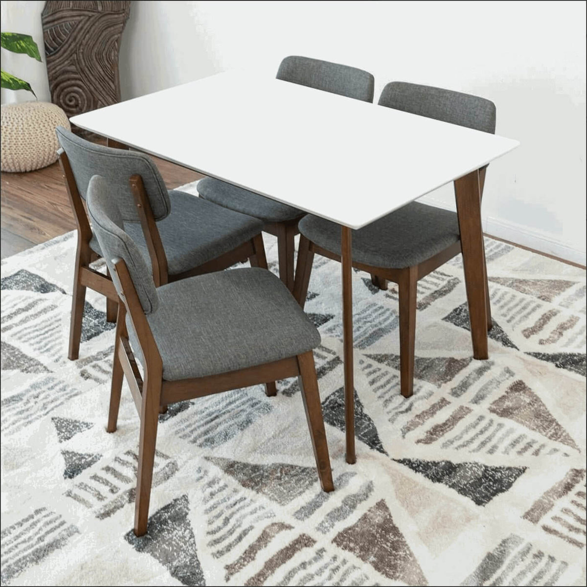 Carlos MCM Solid Wood Dining Table 59" - Revel Sofa 