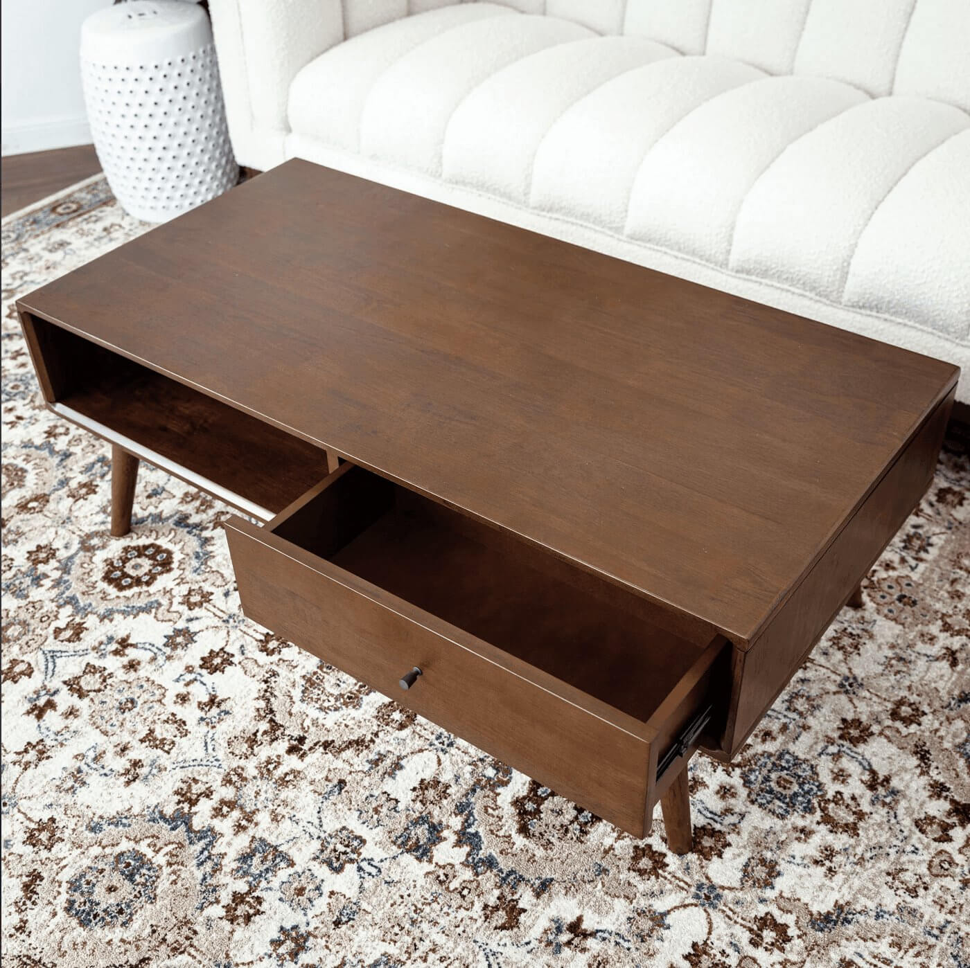 Caroline MCM Teak Solid Wood Coffee Table 48" - Revel Sofa 