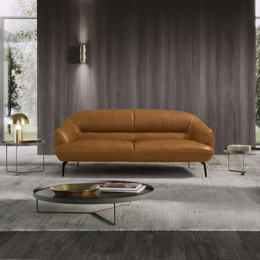 Leonia Contemporary Italian Leather Loveseat Sofa 66” - Revel Sofa 