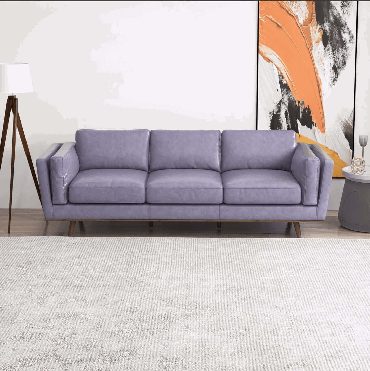 Chase MCM Style Genuine Leather Sofa 91" - Revel Sofa 