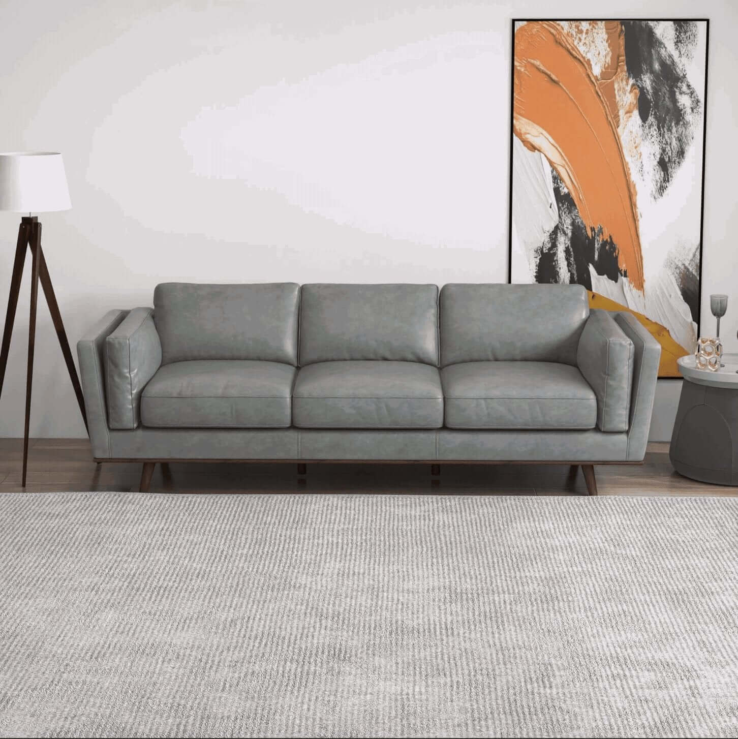 Chase MCM Style Genuine Leather Sofa 91" - Revel Sofa 