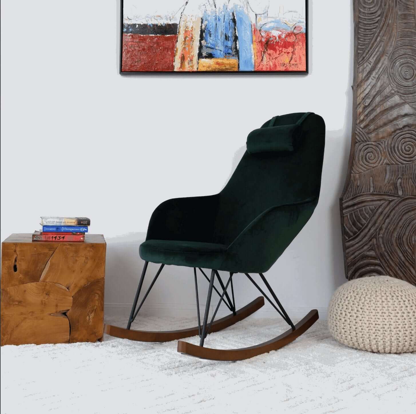 Chloe MCM Velvet Rocking Lounge Chair - Revel Sofa 