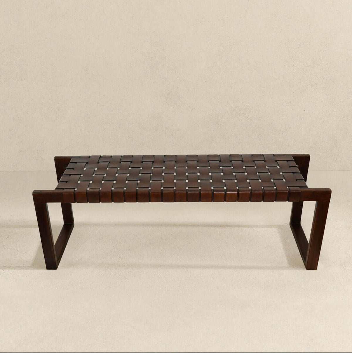 Christina Tan Strapped Leather Bench - Revel Sofa 