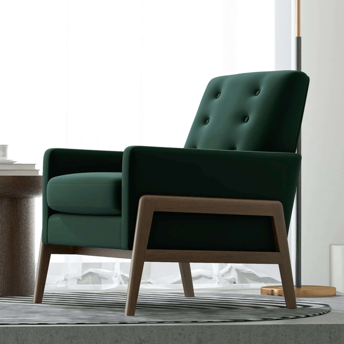 Cole MCM Button Tufted Lounge Arm Chair - Revel Sofa 