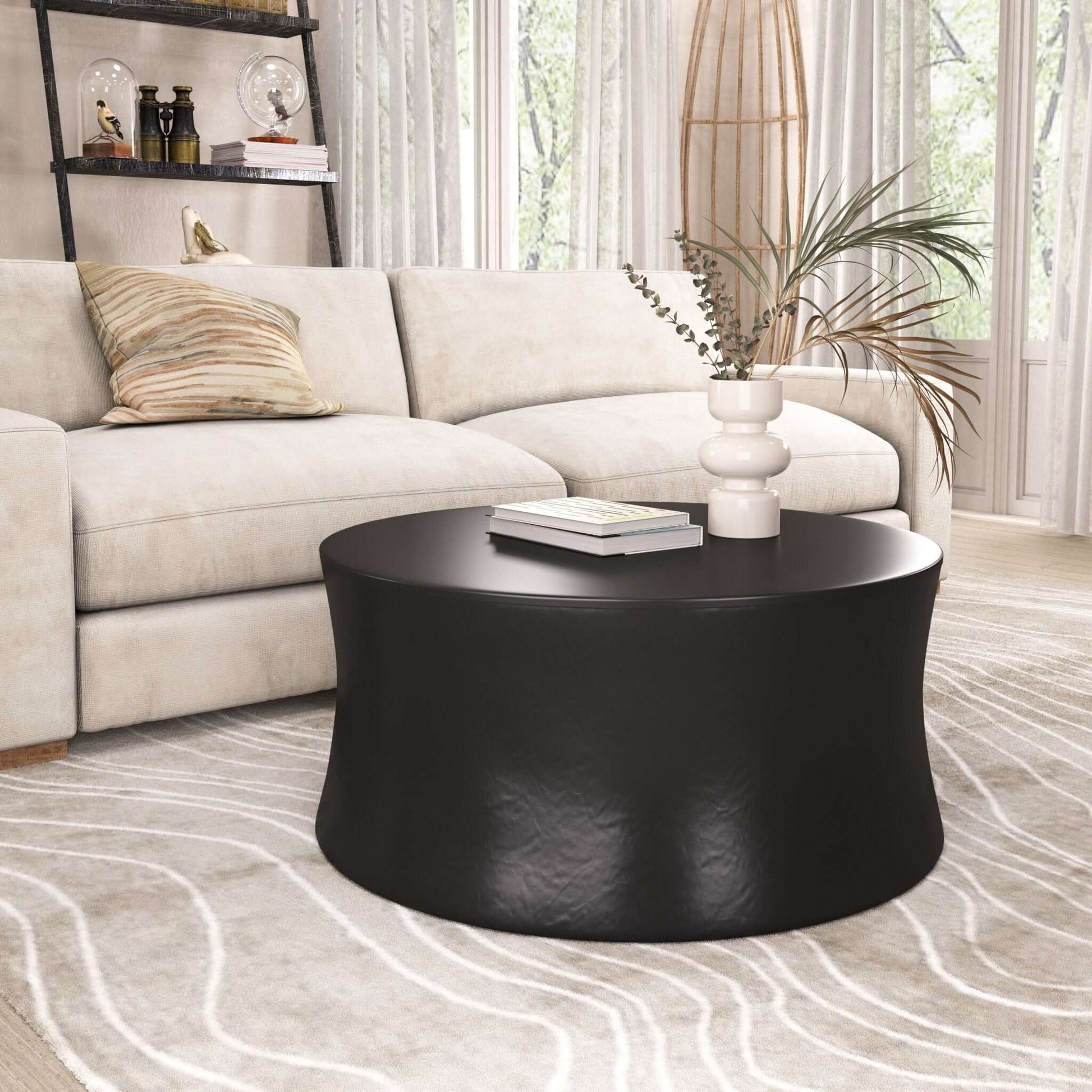 Dakar Round Coffee Table Black Iron - Revel Sofa 