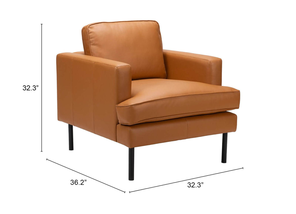 Decade MCM Faux Leather Accent Lounge Chair - Revel Sofa 