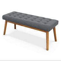 Delilah MCM Tufted Upholstered Fabric Bench - Revel Sofa 