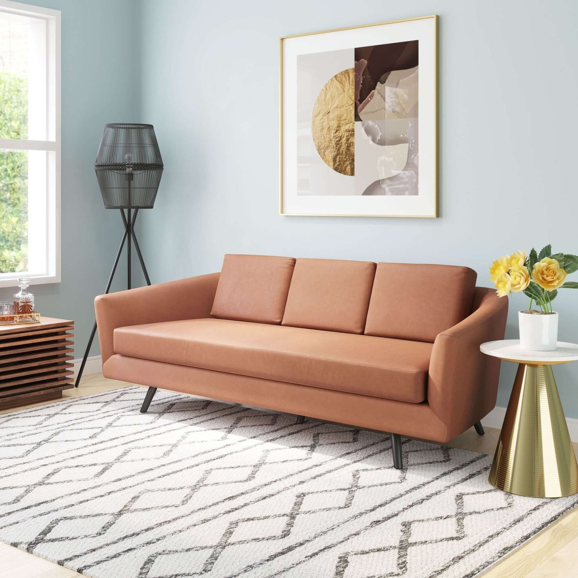 Divinity MCM Style Sofa Couch 79" (Gray or Brown) - Revel Sofa 