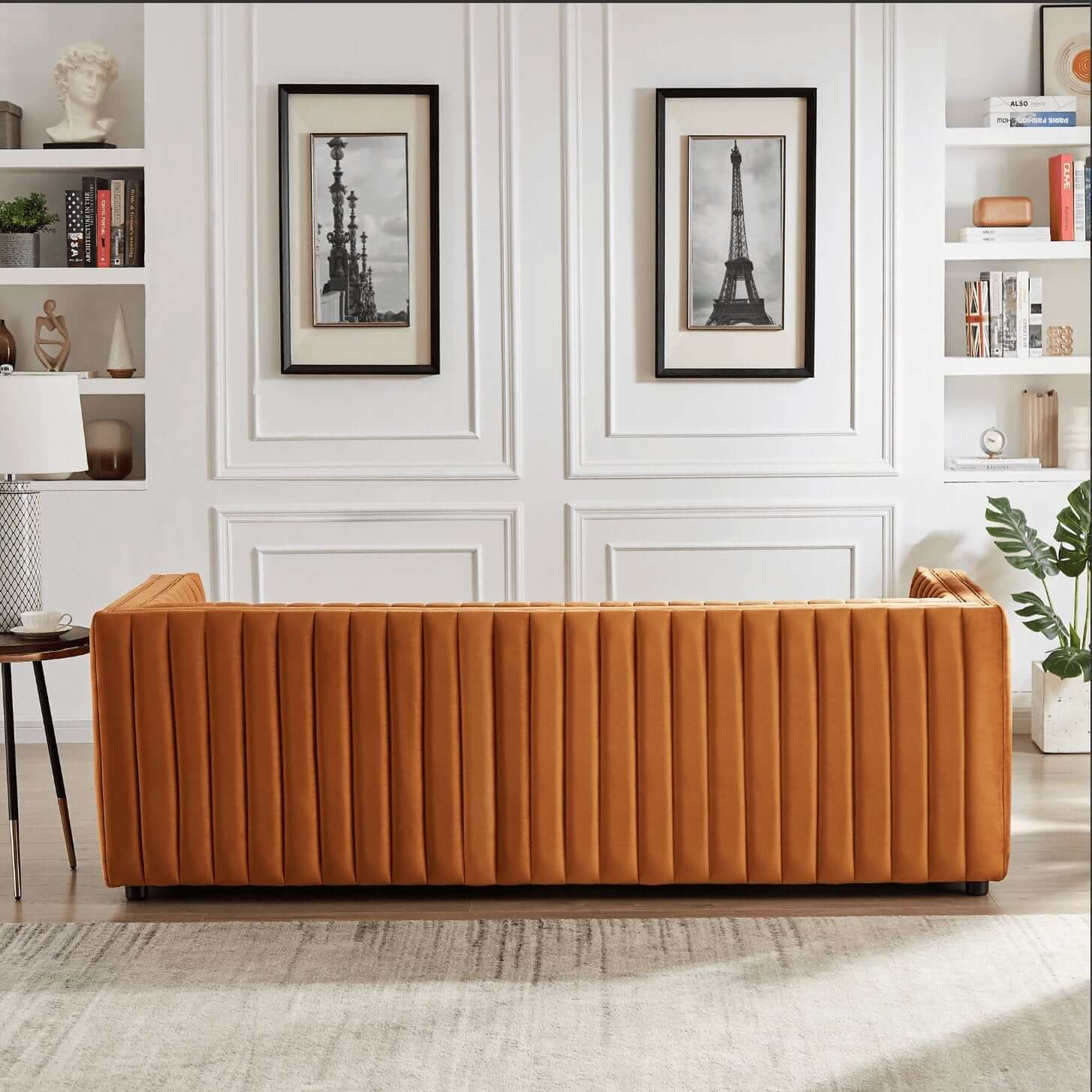 Dominic MCM Style Channel Tufted Velvet Sofa 85" - Revel Sofa 